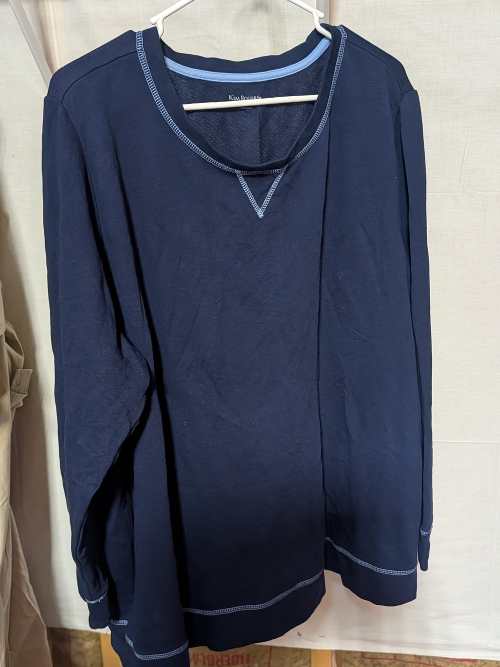 Kim Rogers Navy Blue Pullover with Light Blue Trim
